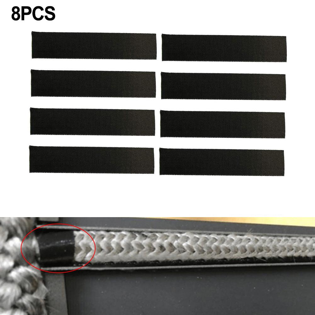 10*2.5cm Fireplace End Tape 8 Pcs Black Glass Fabric