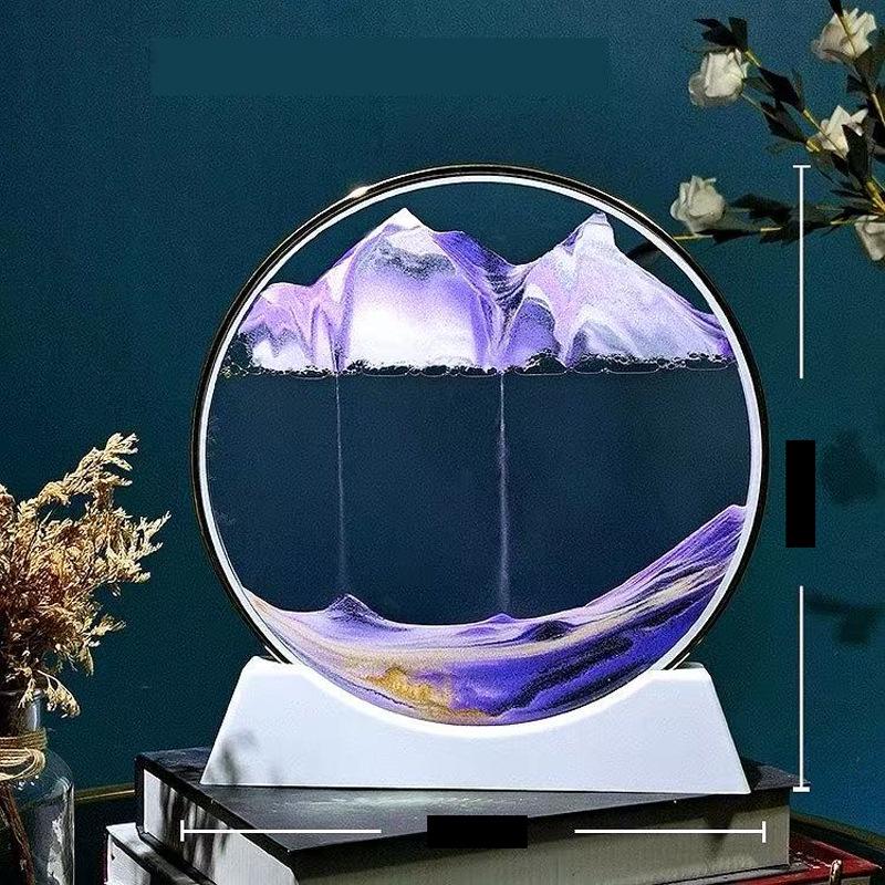 Luxurious Flowing Sand Painting - Ultra-Thin Golden Bezel Hourglass Home Decor Gift