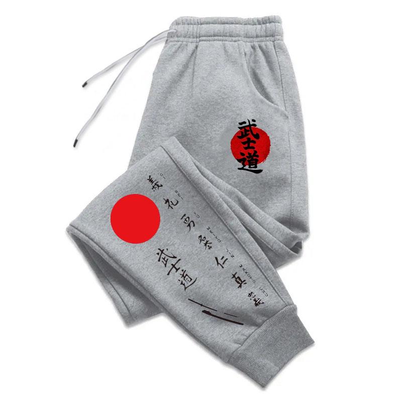 Herrenmode Budo-Print Gruppenmuster Sweatpants Hohe Qualität Alle Jahreszeiten Täglich Lässig Sport Herren Jogger Outdoor Lange Hosen XL grau