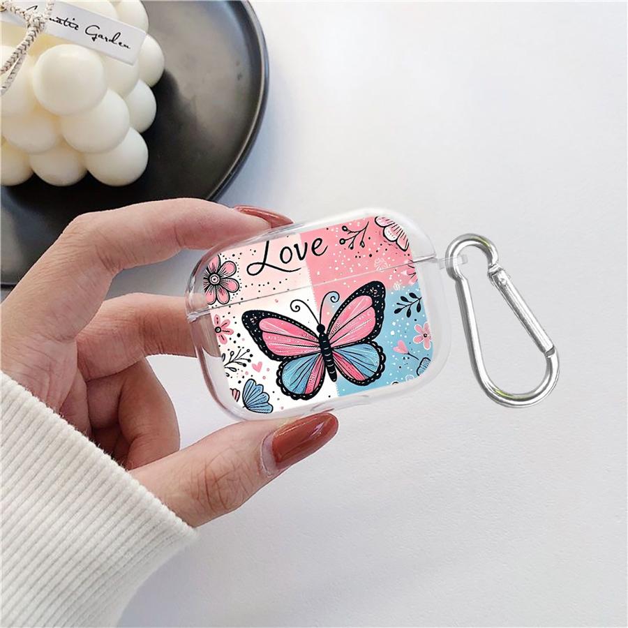 Color Butterfly Case For Airpods 1 3 2 Pro3 Pro2 Pro 4 Clear Earphone Cases Cover