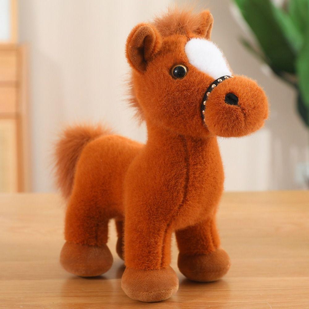 Long Mane Pony Plush Toys Simulation Cartoon Horse Stuffed Toy  Room Decoration