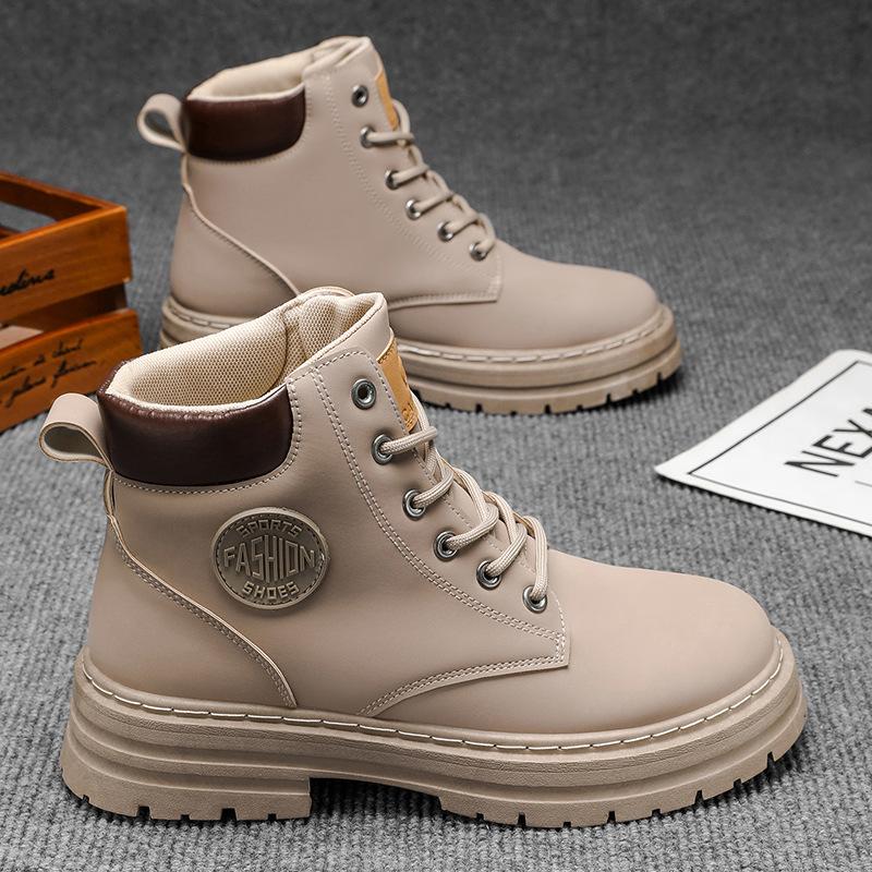Rhubarb Boots, Autumn and Winter Plus Size Martin Boots, Waterproof, Non-slip Hiking Shoes, Casual Labor Protection Shoes