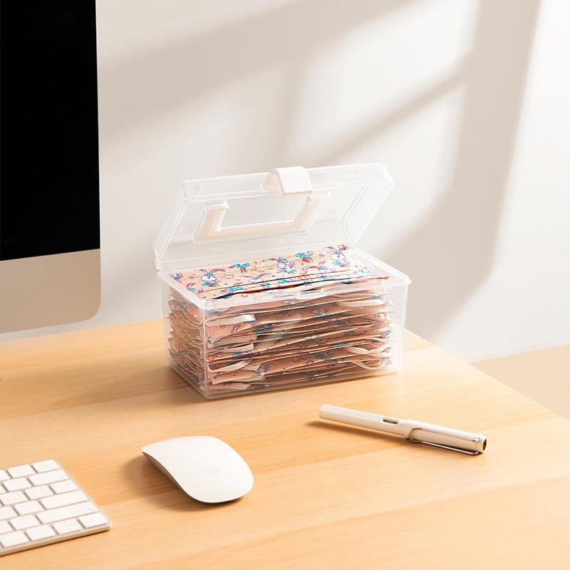 Mask Storage Box With Handle Household Dust-Proof Sealed Large-Capacity Box Waterproof Dustproof Sundries Storage Box Holder