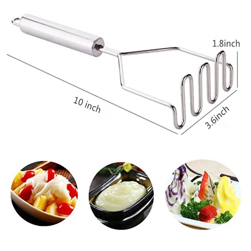 

JJTHNCR Картофельная толкушка из нержавеющей стали с волнистой поверхностью, кухонные принадлежности, инструменты для приготовления гладкого картофельного пюре, кухонные гаджеты