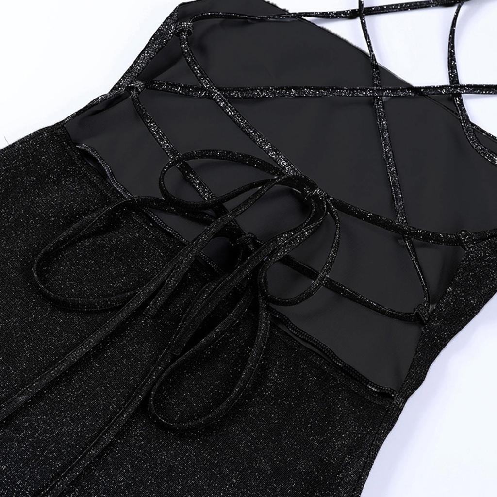Women's Backless Suspender Dress Sexy Hip Skirt