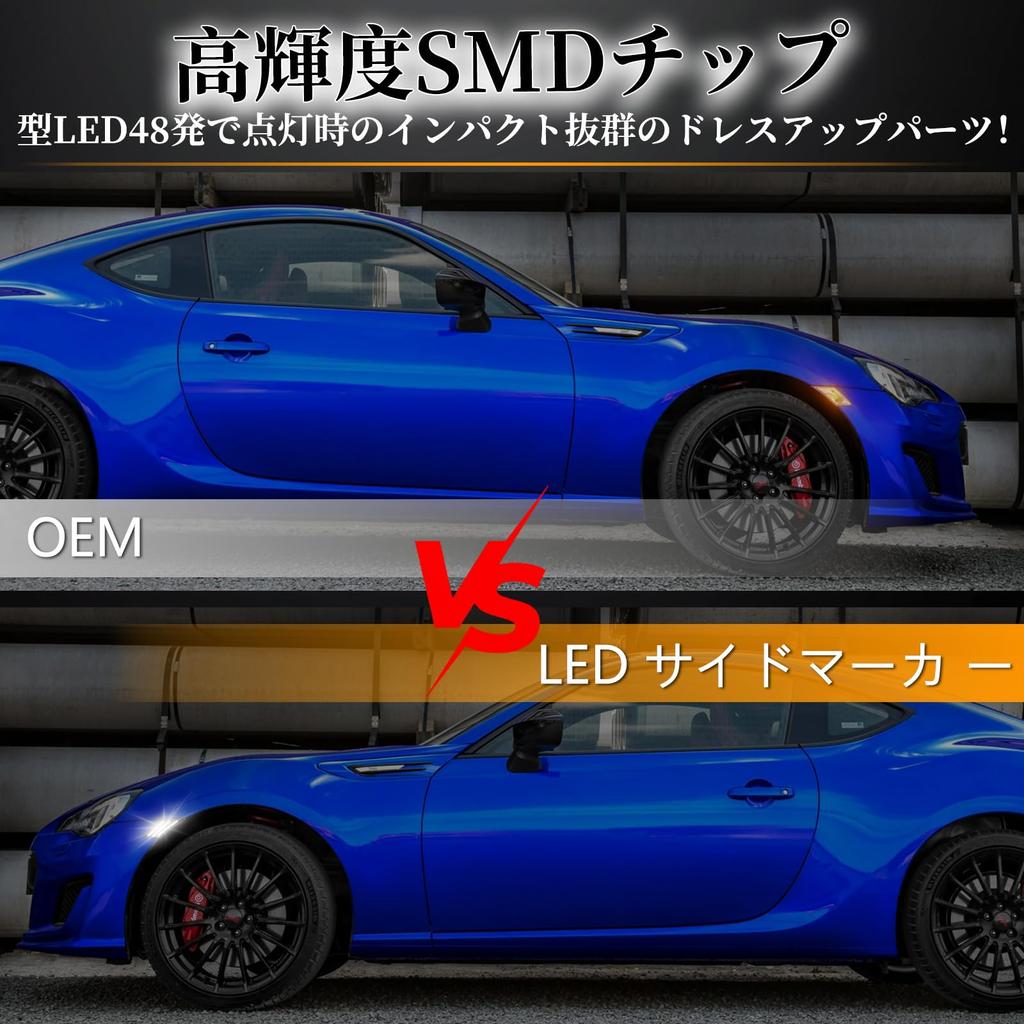GemPro LED Side Markers for Toyota 86 FT86 GT86 ZN6 Turn Scion Subaru BRZ ZC6 Front Bumper Fender Marker Lamps (Genuine White), Signals, FR-S,
