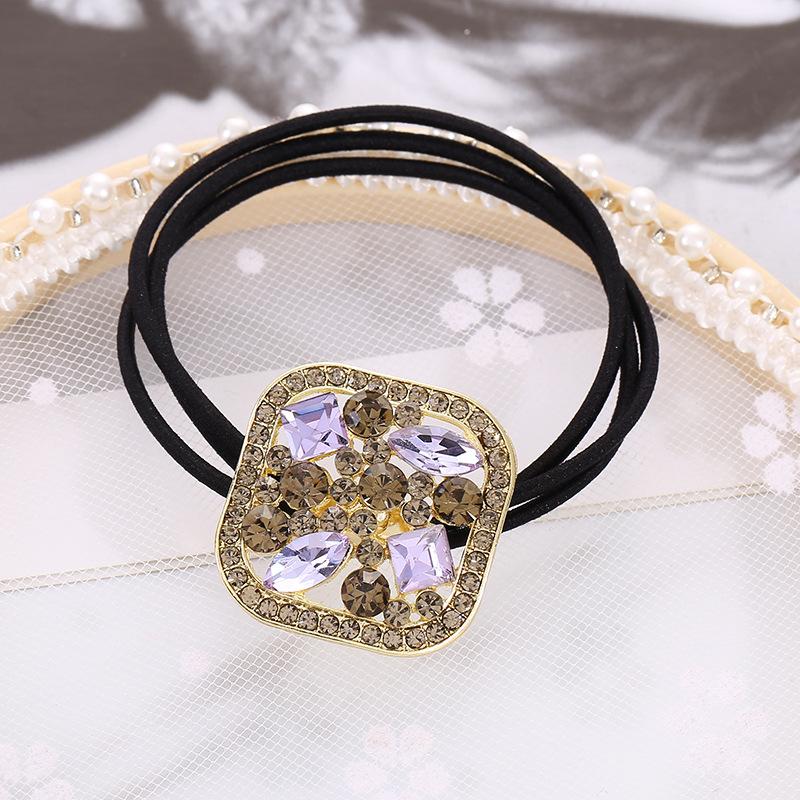 Mode Kristall Strass Haar Seil Frauen Krawatte Haar Gummiband Pferdeschwanz Haar Ring Einfache Retro Haar Krawatte Haar Zubehör