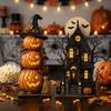 2D Flat Wood Haunted House Statue Spooky Halloween Wooden Sign  Home Decor