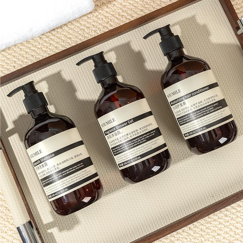 SOUMILE Sujie Large Pump Bottle: Shampoo, Hand Sanitizer, High-End Hotel & B&B Shower Gel.