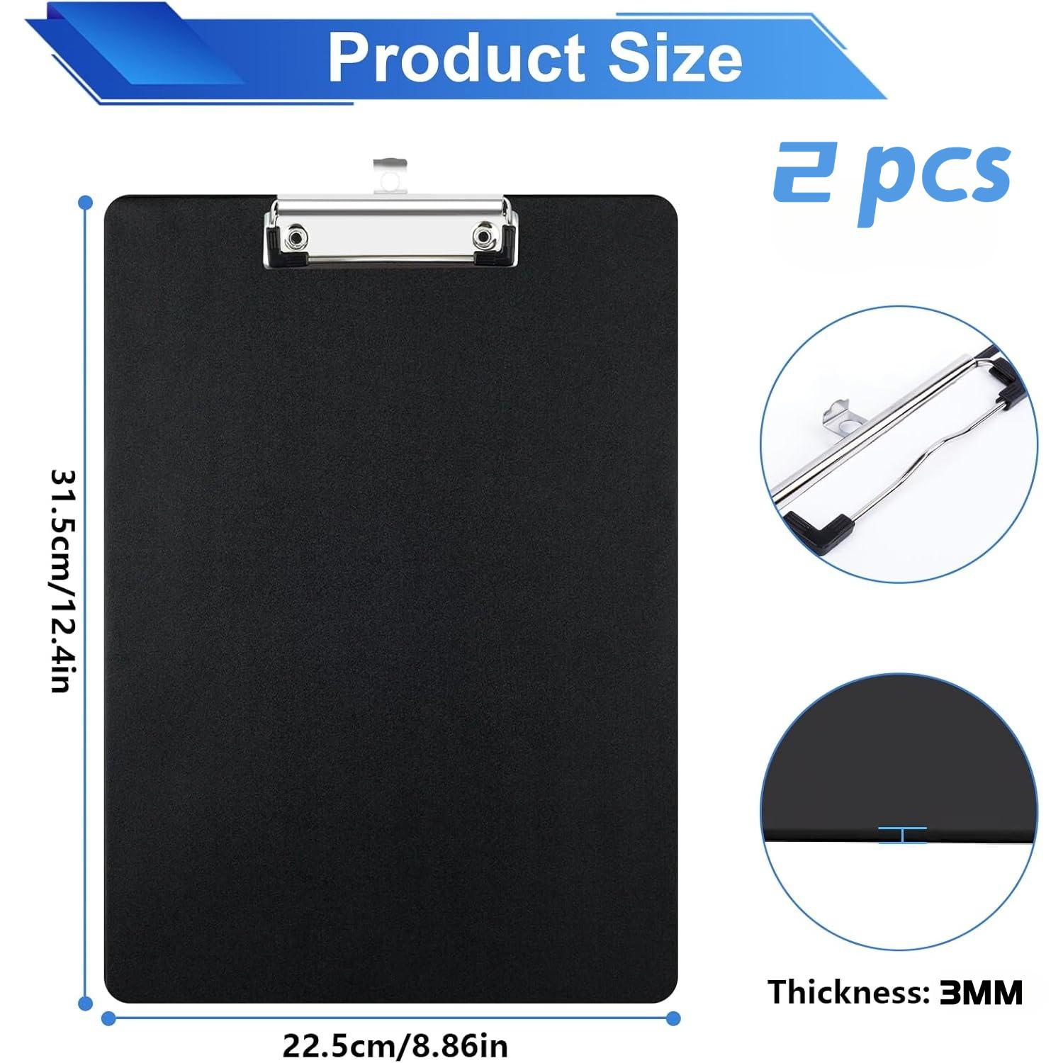 

2pcs A4 Clipboard with Binder & Metal Clip - Heavy-Duty Writing Board, Large A4 Size for Notes, Forms, Files,Drawings,for Office чёрный