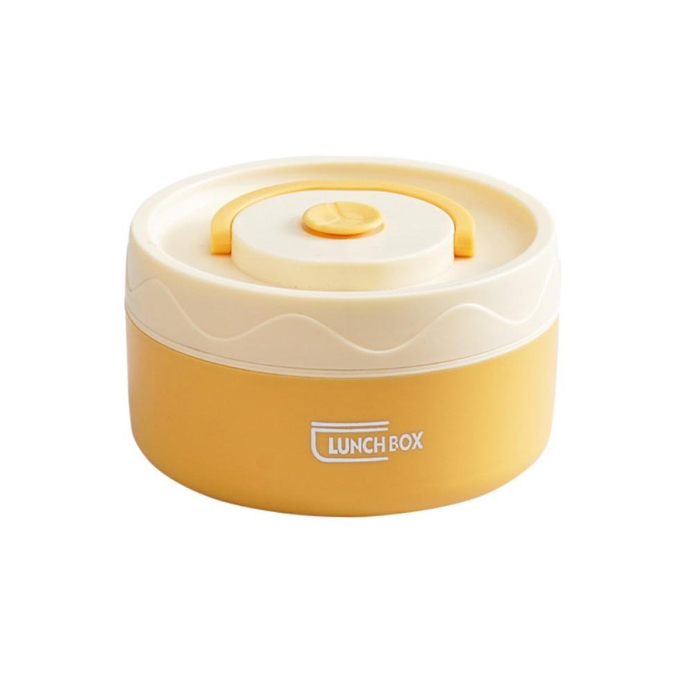 

Герметичный ланч-бокс с керамическим вкладышем, практичный, круглой формы, с термоизоляцией, штабелируемый, многоразовый, термоконтейнер для ланча, посуда