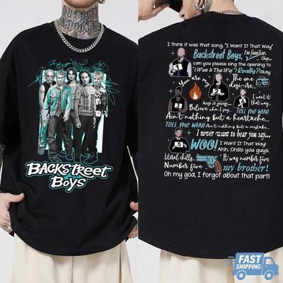 Backstreet Boys Klassiek Album Poster Grafische Print T-shirt voor Fans Mannen Vrouwen Ronde Hals Katoen Nieuwe Mode Oversized Casual Tops