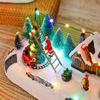 Resin Christmas Music Box With Duals Light Sound Functions Easy To Display Desktop Decoration Party Supplies