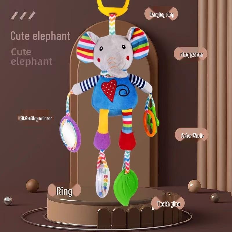 

BBSKY Милая мультяшная плюшевая игрушка в виде животного для младенцев и малышей, подвеска в машину/кроватку, музыка ветра