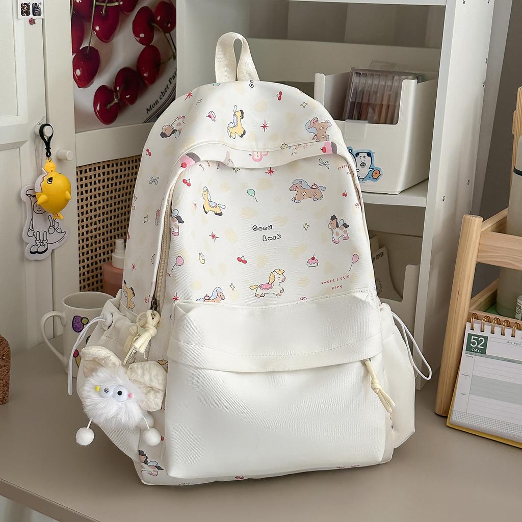 Schoolbag new backpack female Korean ins style large capacity lightweight student schoolbag high value casual versatile shoulder back