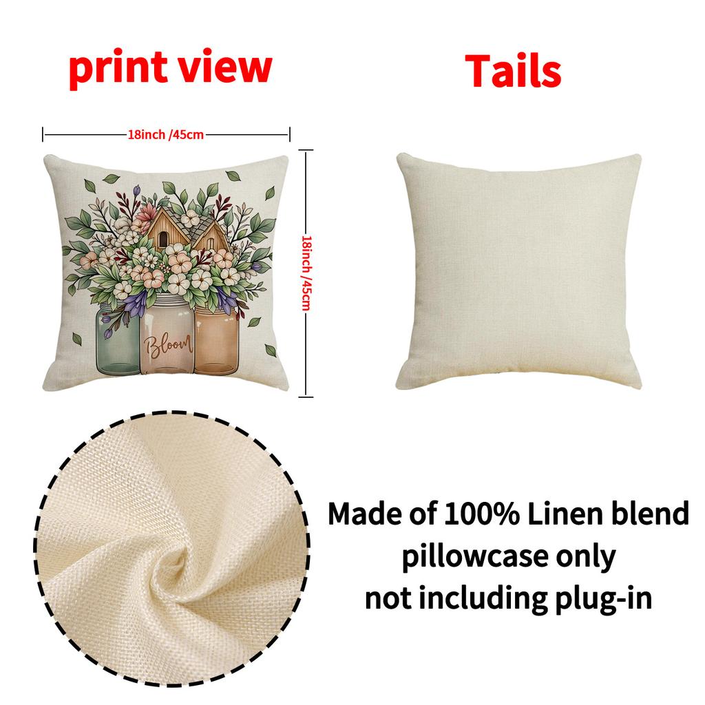 Sofa Pillow Spring Decoration Floral Print Pillow Living Room Simple and Comfortable Seat Cushion