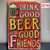 Retro Metal Wall Art Panel, Living Room Decoration, 20x30 Cm