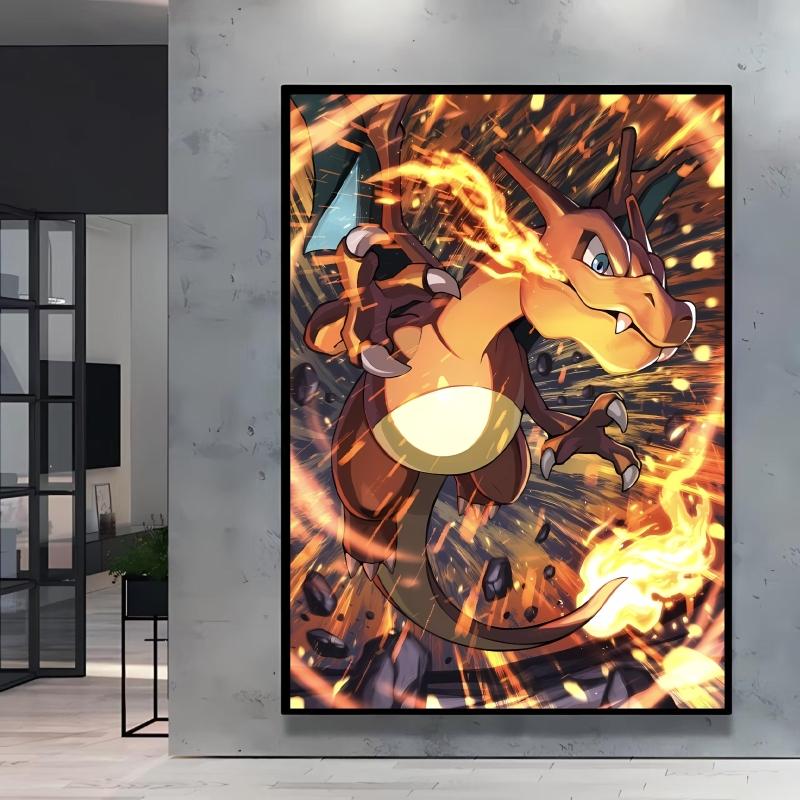 Japanese Anime Canvas Paintings  Pikachu Poster Cartoon Character Picture Bright and Clear Colors High Quality Home Decor