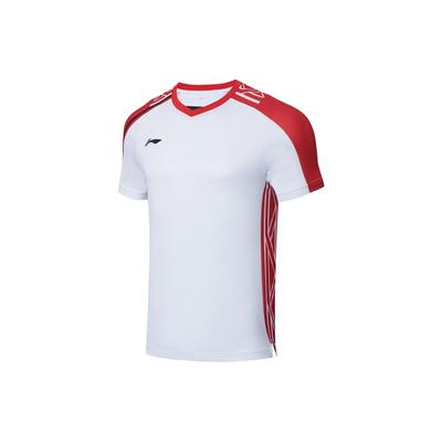 Li Ning Badminton Series Quick-Dry Short Sleeve T-Shirt Unisex Tops Standard-White AAYT055-1