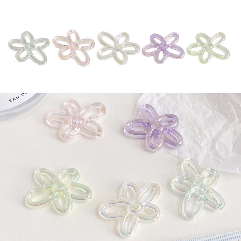 5 Color 24.5mm Irregular Small Flower Charm Pendants for Women DIY Colorful Flower Jewelry Necklaces Making Findings