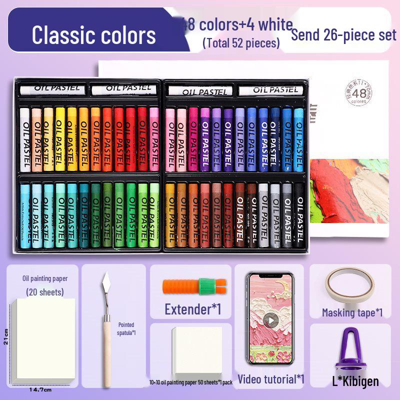 Super Soft Oil Pastel Set with Brush & Scraper Tools - Perfect Crayons for Kids' Birthday Gifts & DIY Projects