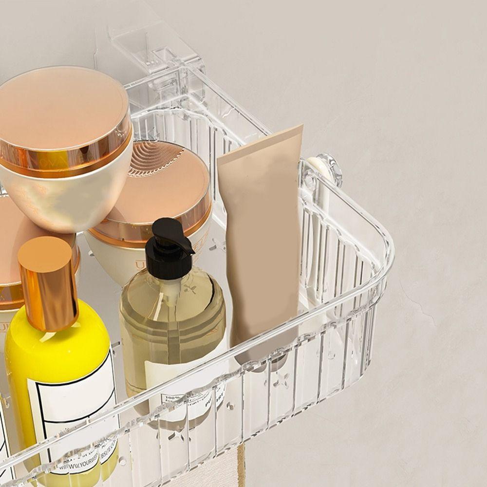 Wall Mounted Suction Cup Bathroom Shelf Large Capacity Shower Organizer  Bathroom