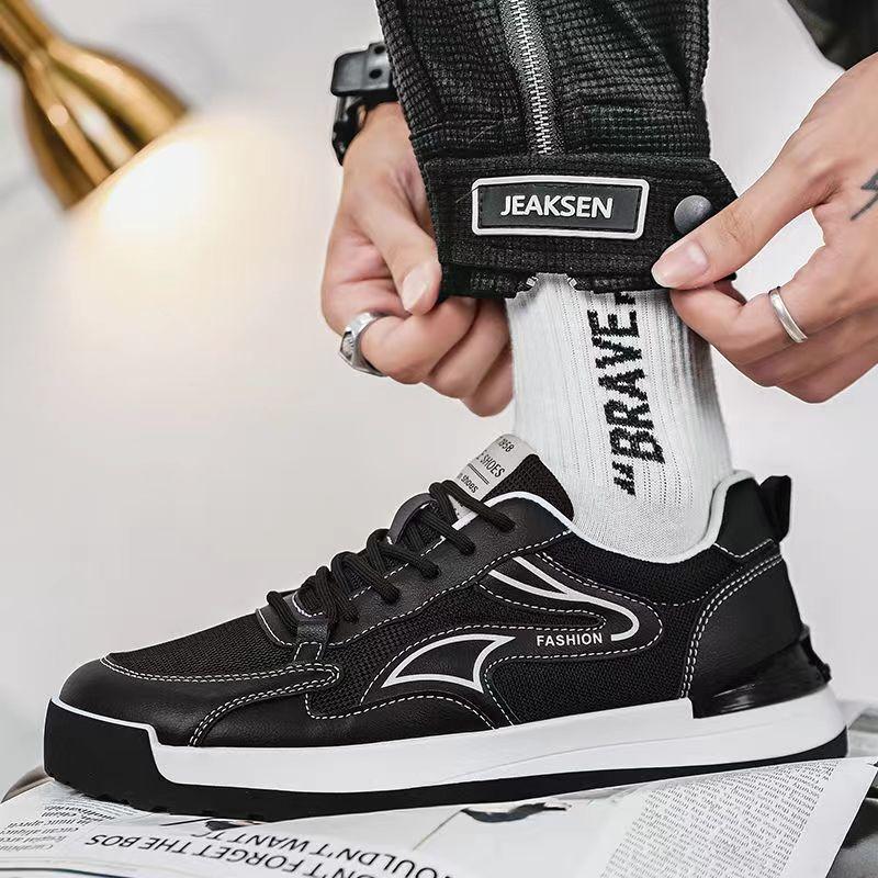 

Мужская обувь Весна Новые сетчатые дышащие мужские кроссовки Forrest Gump Корейская версия Мужские мягкие повседневные модные кроссовки 44 чёрный