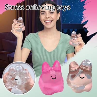 Kristallblasen-Hase zum Quetschen, Dekompressions-Spielzeug mit langsamer Rückfederung, Schreibtisch-Dekoration, Spielzeug für Kinder