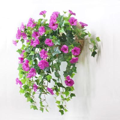 Artificial Morning Glory Vine: Silk Trumpet Flowers for Decorative Hanging and Wall Display.