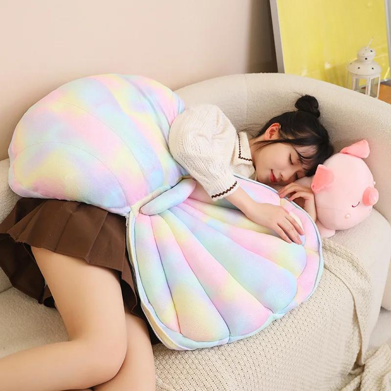 Popular Simulation Shell With Pig Plush Pillow High Quality Cushion Home Sofa Decor Creative Toys Birthday Gift