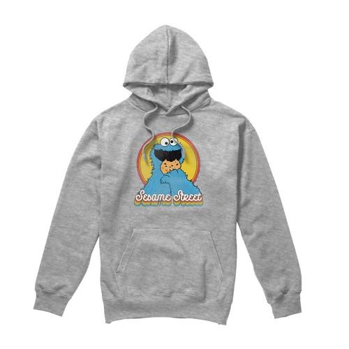 Sesame Street Unisex Adult Cookie Monster Layered Heather Hoodie