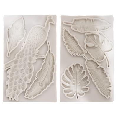Chocolate Candy Sugar Craft Exquisite Peacock Leaves Paste Mold Cake Decorating Tools Family Silicone Soap Mold Kitchen