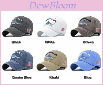 Shark Embroidered 3d Letter Baseball Cap Unisex Adjustable Cotton Casual Hat