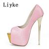 Fashion Liyke Sexy Peep Toe Party Nachtclub Stripper Pole Dance High Heels Wedding Prom Shoes Stiletto Women Platform Pumps Size 34-45
