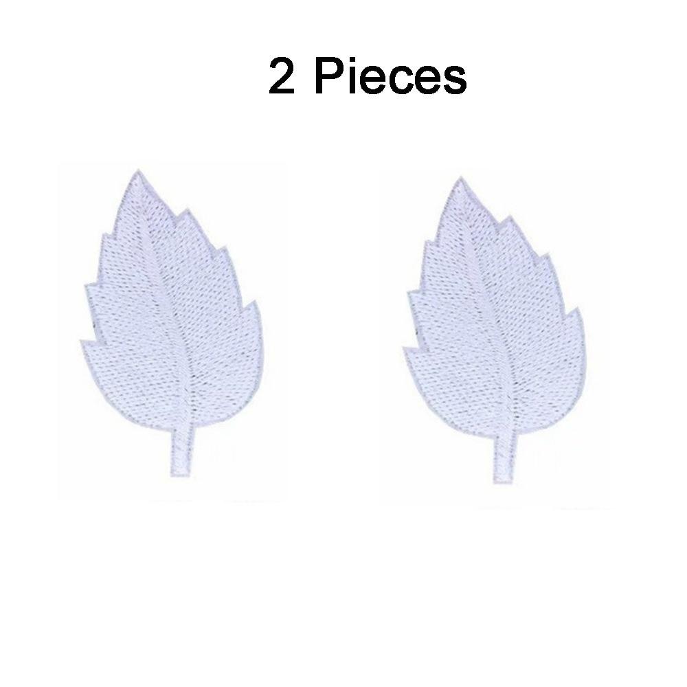 2PCS Lifelike Leaf Embroidery Parches Adhesive Iron On Embroidery Leaf Stickers No Sewing Needed Hole Repair Maple Patches