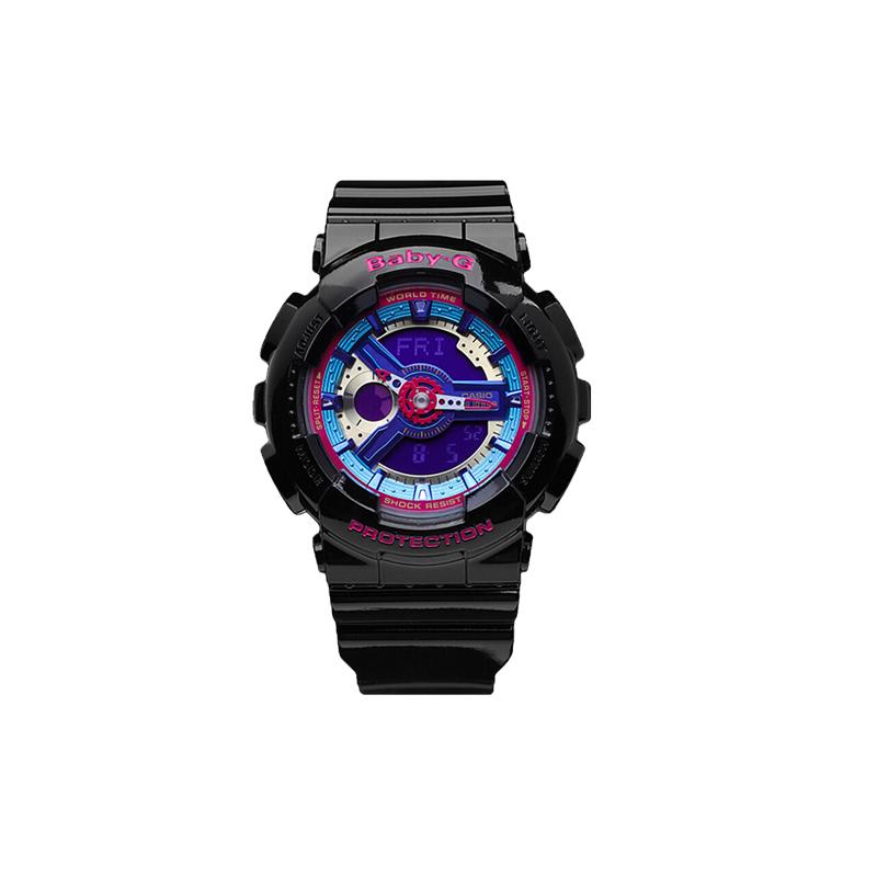

Casio BABY-G Trendy Fashion Contrasting Colorful Sports Dual Display Waterproof Quartz Movement Resin Strap Japanese and Korean Watch BA-112-1A синій