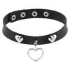 Punk Heart Rivet Choker, Heart Shape Rivet PU Leather Clavicle Neck Collar