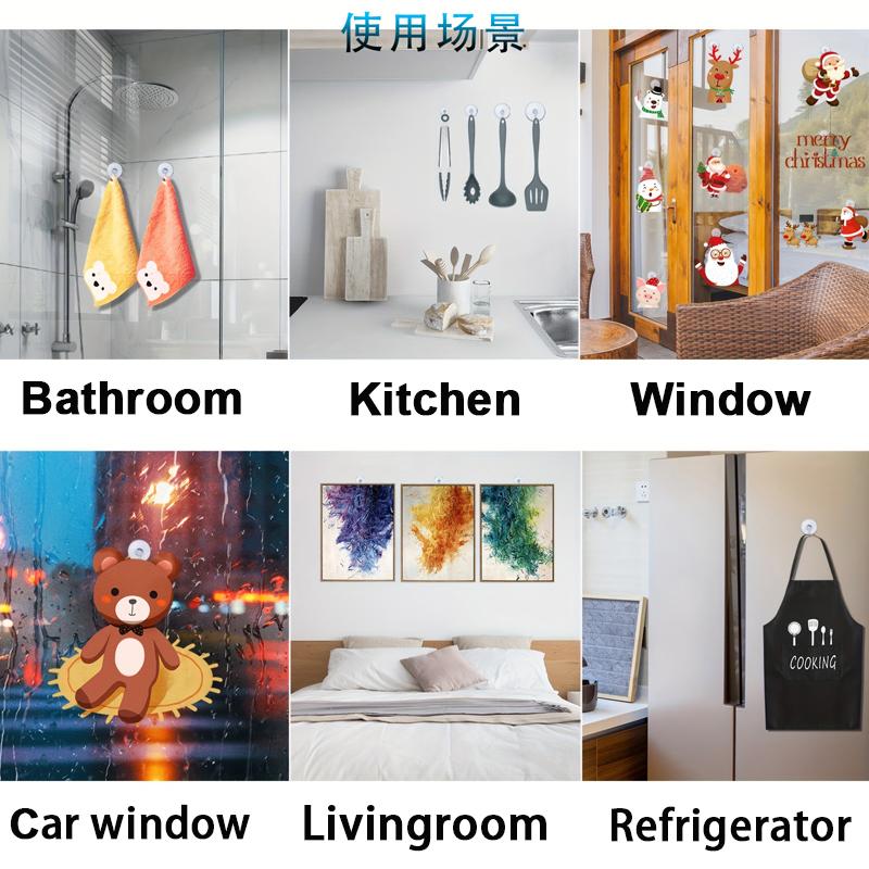 5/20pcs Clear Suction Cups Hooks Vacuum Suction Cup Hook Key Clothes Hanger Hook Kitchen Bathroom Window Robe Towel Storage Hook