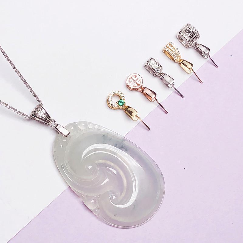 S925 Sterling Silver Medium Necklace Clasp Clip for Jade Pendant