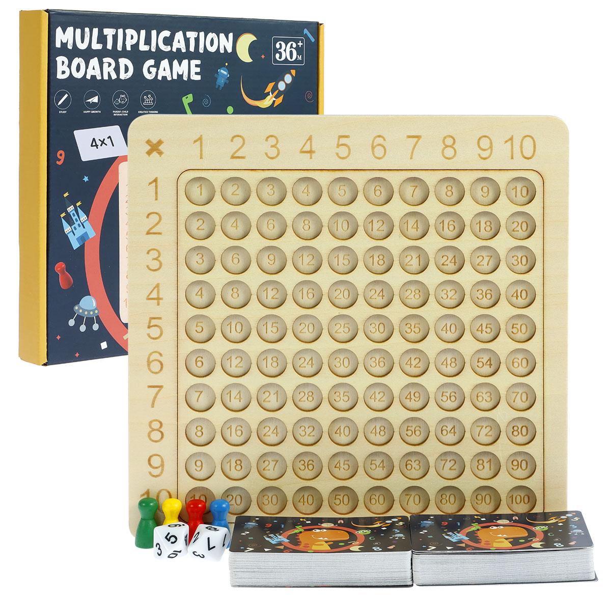 Деревянная математическая доска для умножения Монтессори, детская счетная игрушка, обучающая настольная игра для умножения, деревянная доска с математическими блоками