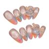 10Pcs Monet Garden Oval False Nails End UV Gel Material For Party Wedding Daily Use