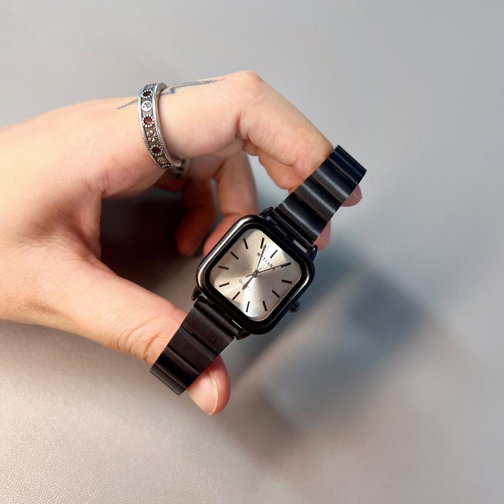 Marke Damen Schwarze Uhr Mode Quarz Uhr Verstellbares Edelstahlarmband Luxus Geschenk Damenuhr Relojes Para Mujer