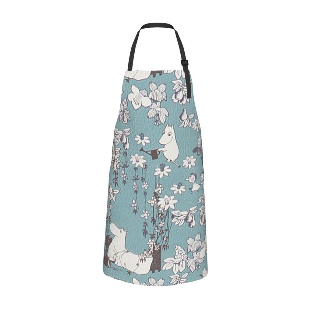 Moomin Simple and Cafe with Oxford and Kitchen Childcare Work Easy to Move Around 70cm x 84cm Apron, H-Shaped Apron, Stylish, Apron, Wrinkle-Resistant