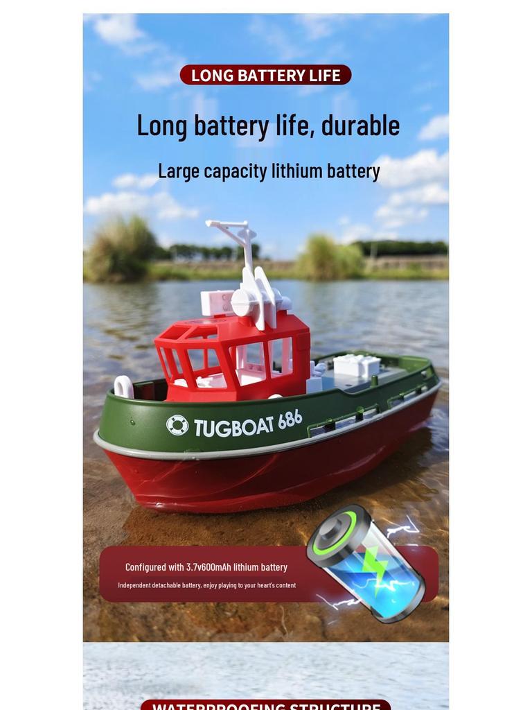 Dualmotoriges 2,4G-Funk-Schnellboot mit langer Akkulaufzeit – Hochleistungs-Rennwasserspielzeug