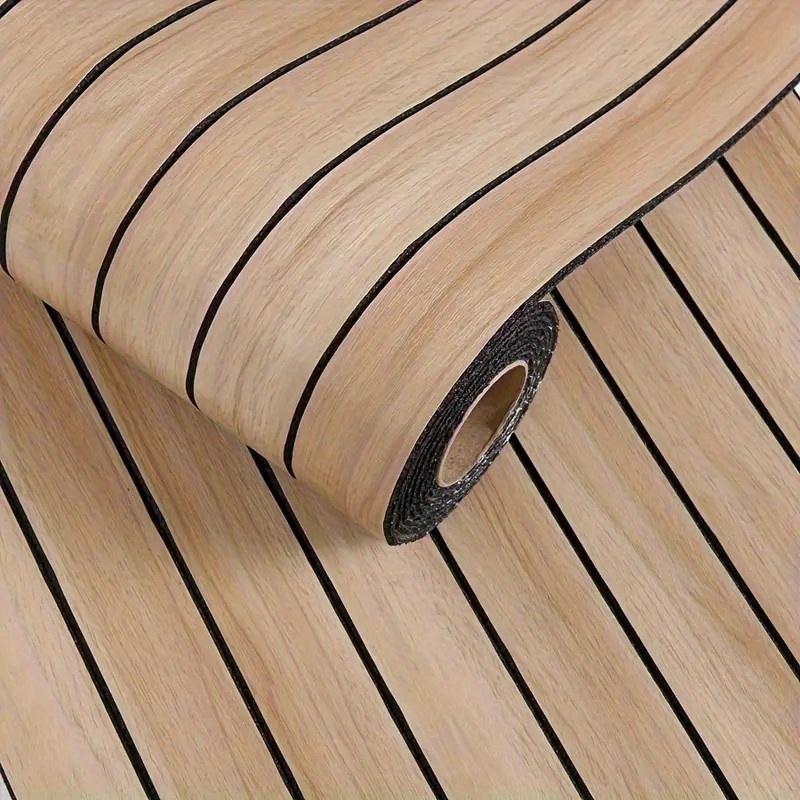 Self-Adhesive 3D Wood Grain Vinyl Wall Decals -Easy To Install For Ceiling-Home Decor For Living Room Bedroom Restaurant