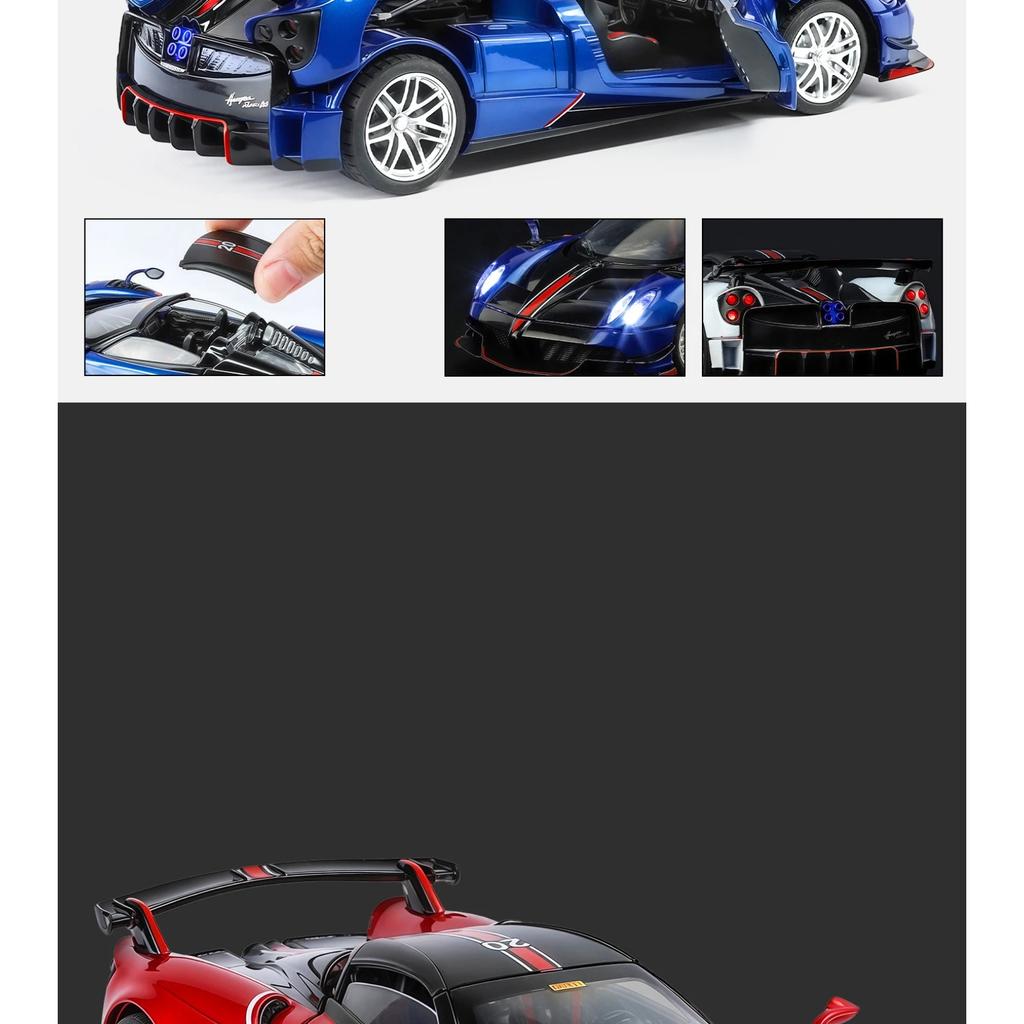 NEW 1/32 Pagani Huayra BC Supercar Alloy Car Model Sound and Light Pull Back Children's Toy Collectibles Birthday Gift