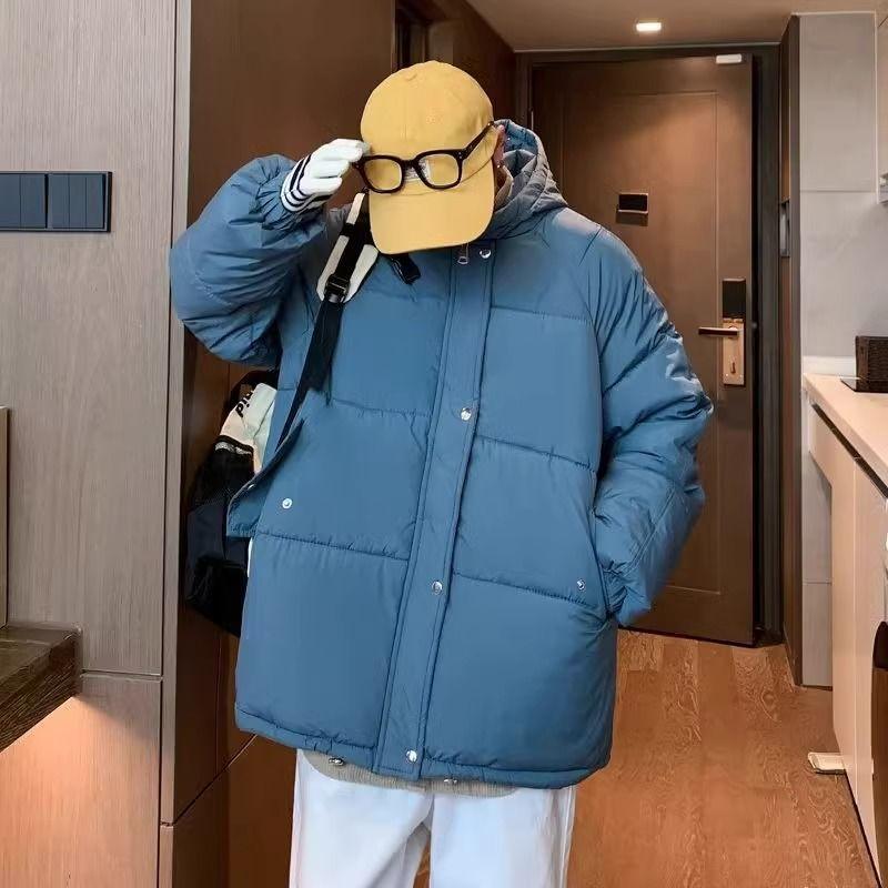 Winter Einfarbig Kapuzen Brotjacke Baumwolljacke Klassischer Winddichter Kragen Dicke Baumwolljacke für Herren und Damen