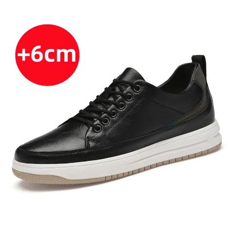 Scarpe Uomo in Vera Pelle Marca Italiana Suola Morbida Comoda Soletta 6 Centimetri Scarpe Oxford Casual da Uomo Sneaker da Esterno