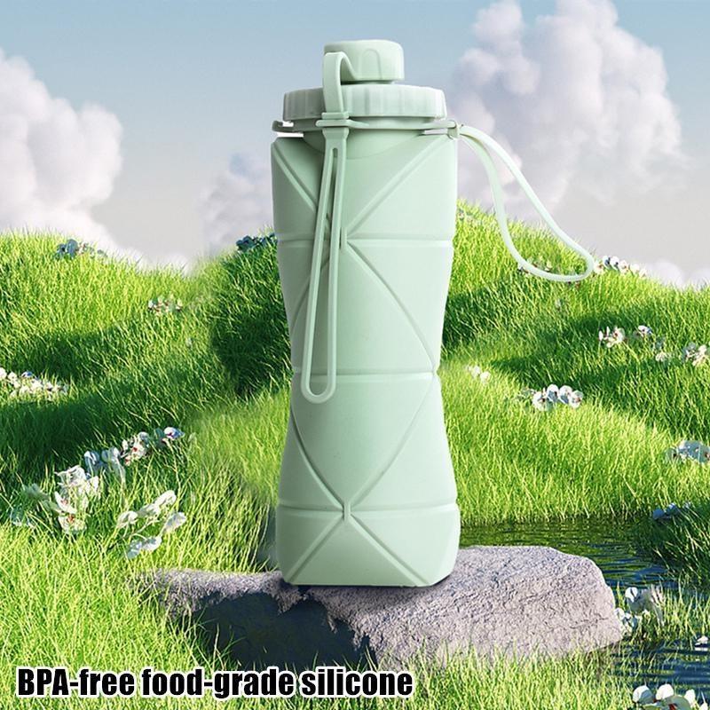 1 Stück Silikon Diamant Klappwasserbecher Sportwasserflasche Outdoor Reise Faltbare Tragbare Kompressions-Expansionsflaschen