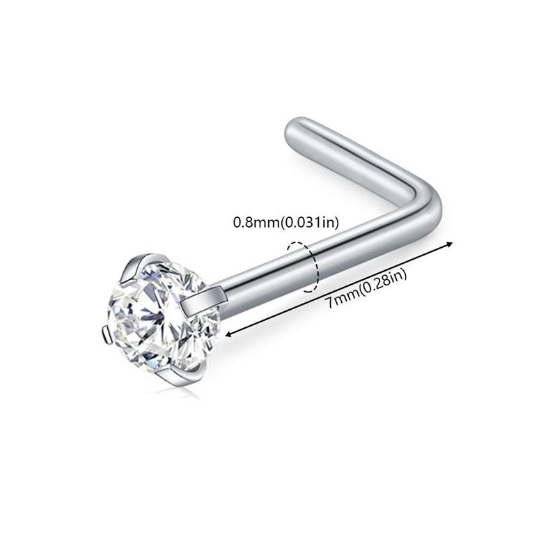 5/6/21 Stück 20G Nasenstecker Edelstahl Nasenflügelstecker Schrauben Nasenring Hoop Körperpiercing Silber Gold Farbe Herz Nasenstecker
